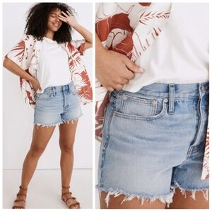 Madewell Relaxed Denim Shorts Destroying Hem Edition Women's 27 Button Fly Retro